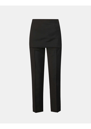 Tapered mid-rise wool trousers