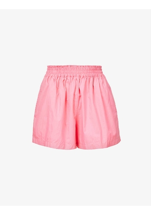 Elva relaxed-fit high-rise cotton-poplin shorts