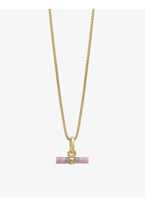Momento mini 22ct yellow gold-plated sterling-silver and rhodochrosite necklace