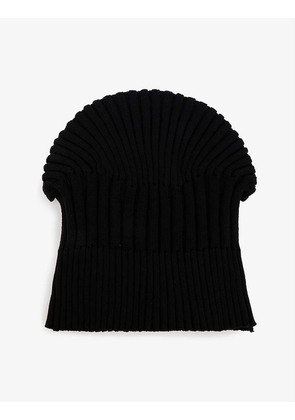 Fluted ribbed recycled polyester-blend beanie hat