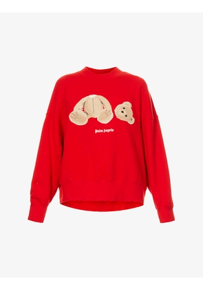 Oversized bear-graphic cotton-jersey sweatshirt
