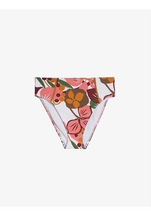 Lece floral-print stretch recycled-polyester bikini bottoms