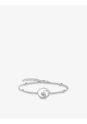 Wave sterling-silver and cubic zirconia charm bracelet