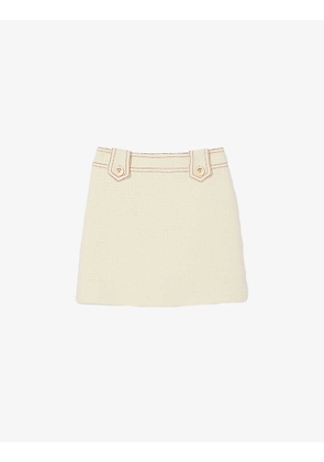 Delphina high-waisted tweed mini skirt
