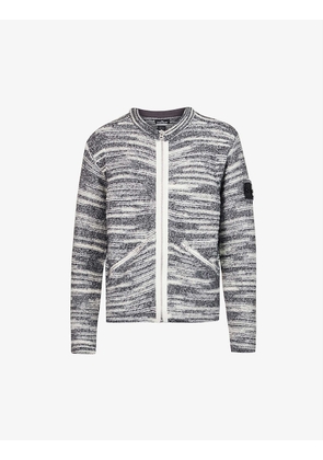 Zip-up boxy-fit wool-blend cardigan