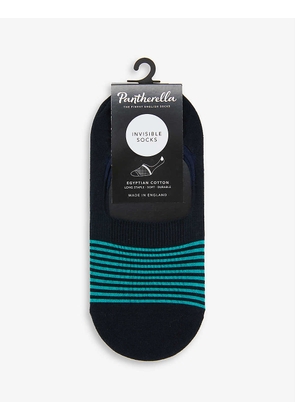 Contrast striped cotton-blend invisible socks