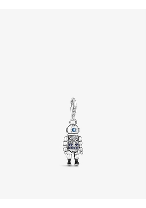 Diver sterling-silver and cubic zirconia pendant charm