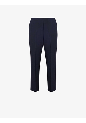Treeca elasticated-waist straight-leg mid-rise regular-fit woven trousers