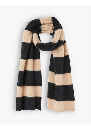 Raye stripe-design mohair-blend scarf