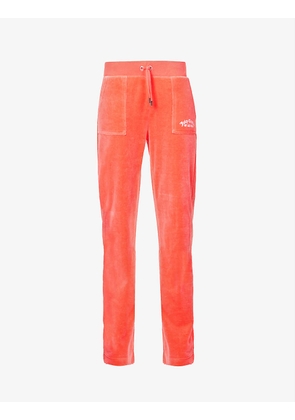 Del Ray straight-leg mid-rise recycled-velour jogging bottoms