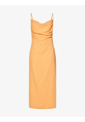 Pretty Lavish Summer Women's Orange Keisha Cowl-neck Woven Maxi Dress, Size: 16
