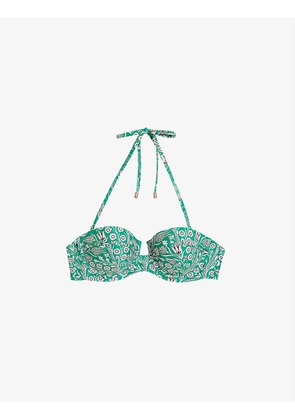 Valaria floral-print recycled polyamide-blend cupped bikini top
