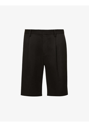 Pressed-crease regular-fit organic-cotton shorts