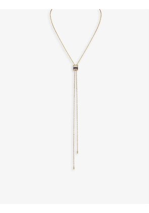 Quatre Classique 18ct yellow-gold, white-gold, rose-gold, PVD and 0.18ct diamond tie necklace