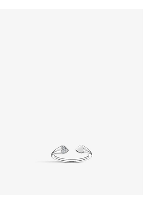 Hearts sterling-silver and cubic zirconia ring