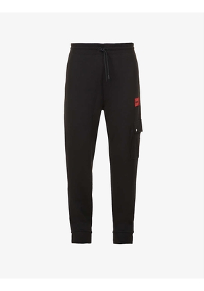 Brand-patch tapered cotton-jersey jogging bottoms