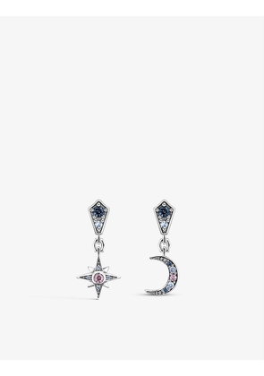 Royalty Star and Moon sterling-silver and zirconia earrings