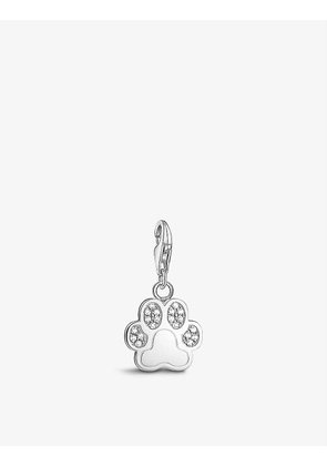 Paw sterling-silver and cubic zirconia pendant charm