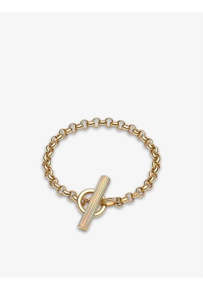 Momento chunky T-bar 22ct yellow gold-plated sterling silver bracelet