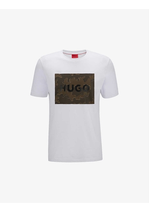 Camouflage-print branded cotton-jersey T-shirt