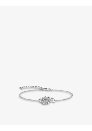 Crown sterling-silver and white zirconia bracelet