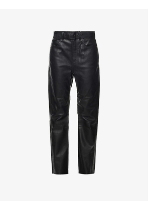 Connor belted leather trousers