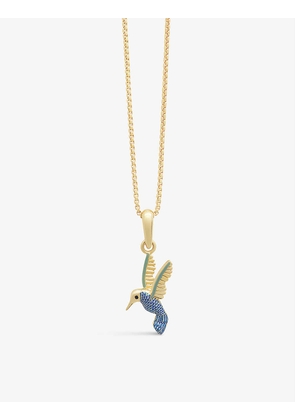 Freedom Blue Hummingbird 22ct yellow gold-plated sterling silver necklace