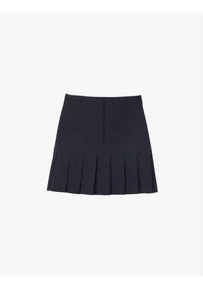 Joyce pleated stretch-woven mini skirt