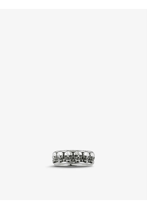 Skull band sterling-silver ring