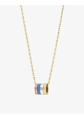 Quatre Blue Edition 18ct rose-gold, yellow-gold, white-gold, ceramic and 0.01ct diamond pendant necklace