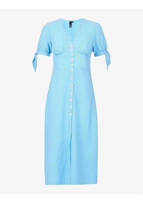 Alexis gingham-print organic-cotton midi dress