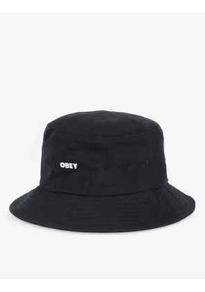 Bold brand-embroidered cotton-twill bucket hat