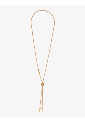 Medusa adjustable pendant brass necklace