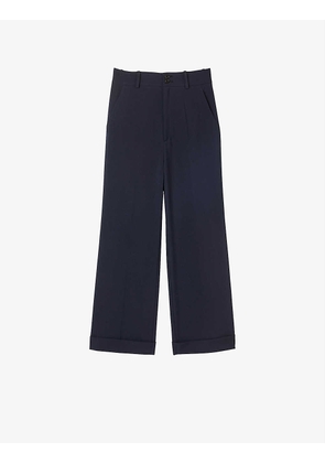 Piano wide-leg high-rise stretch-woven trousers