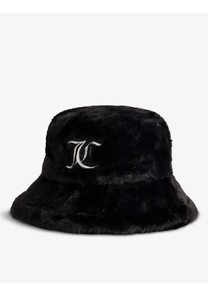 Logo-embroidered faux-fur bucket hat 2-16 years