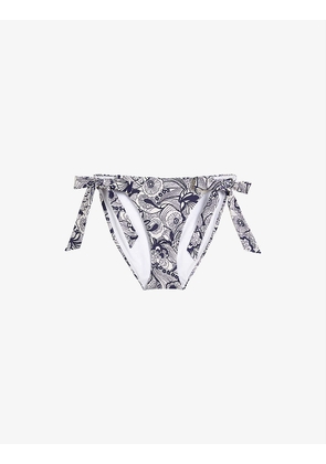 Iryene paisley-print low-rise recycled polyamide-blend bikini bottoms