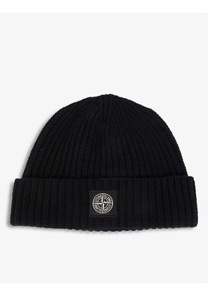Logo-embroidered wool-knit beanie