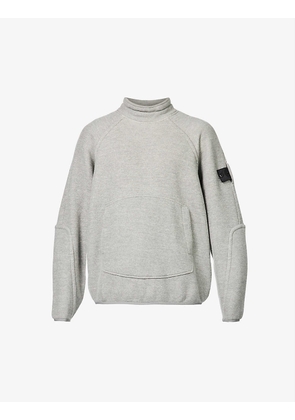 Mock-neck oversized-fit cotton-blend sweatshirt