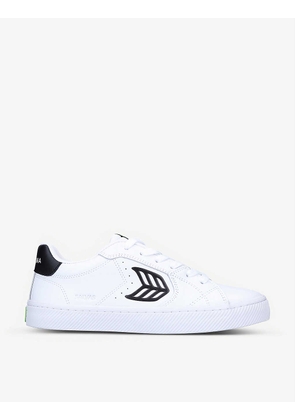 Salvas branded leather low-top trainers