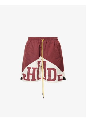 Yachting brand-print cotton-blend shorts