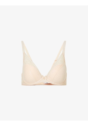 Alto stretch-jersey and lace half-cup T-shirt bra