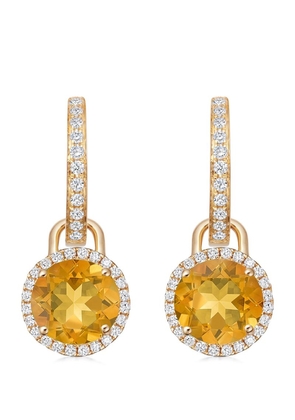 Kiki McDonough Mini Yellow Gold, Diamond and Citrine Grace Detachable Earrings