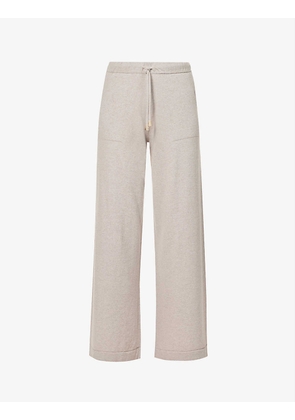Palazzo wide-leg cashmere-knitted trousers