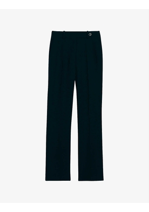 Pixia flared high-rise stretch-woven trousers