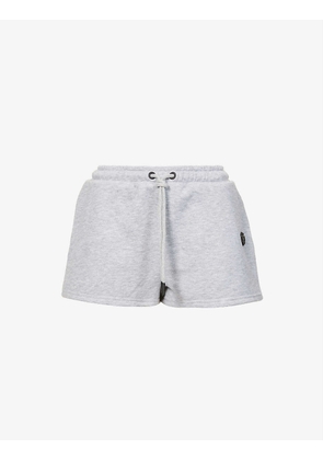 Mahalia brand-plaque mid-rise cotton-blend shorts
