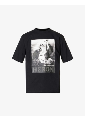 Halftone Heron graphic-print relaxed-fit cotton-jersey T-shirt