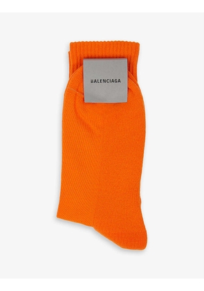 Tennis brand-print cotton-blend socks