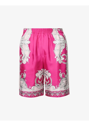 Baroque relaxed-fit silk shorts