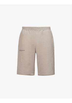 365 Signature long brand-print organic-cotton shorts