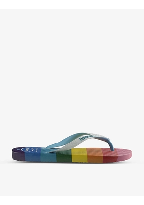 Top Pride rainbow-print rubber flip flops